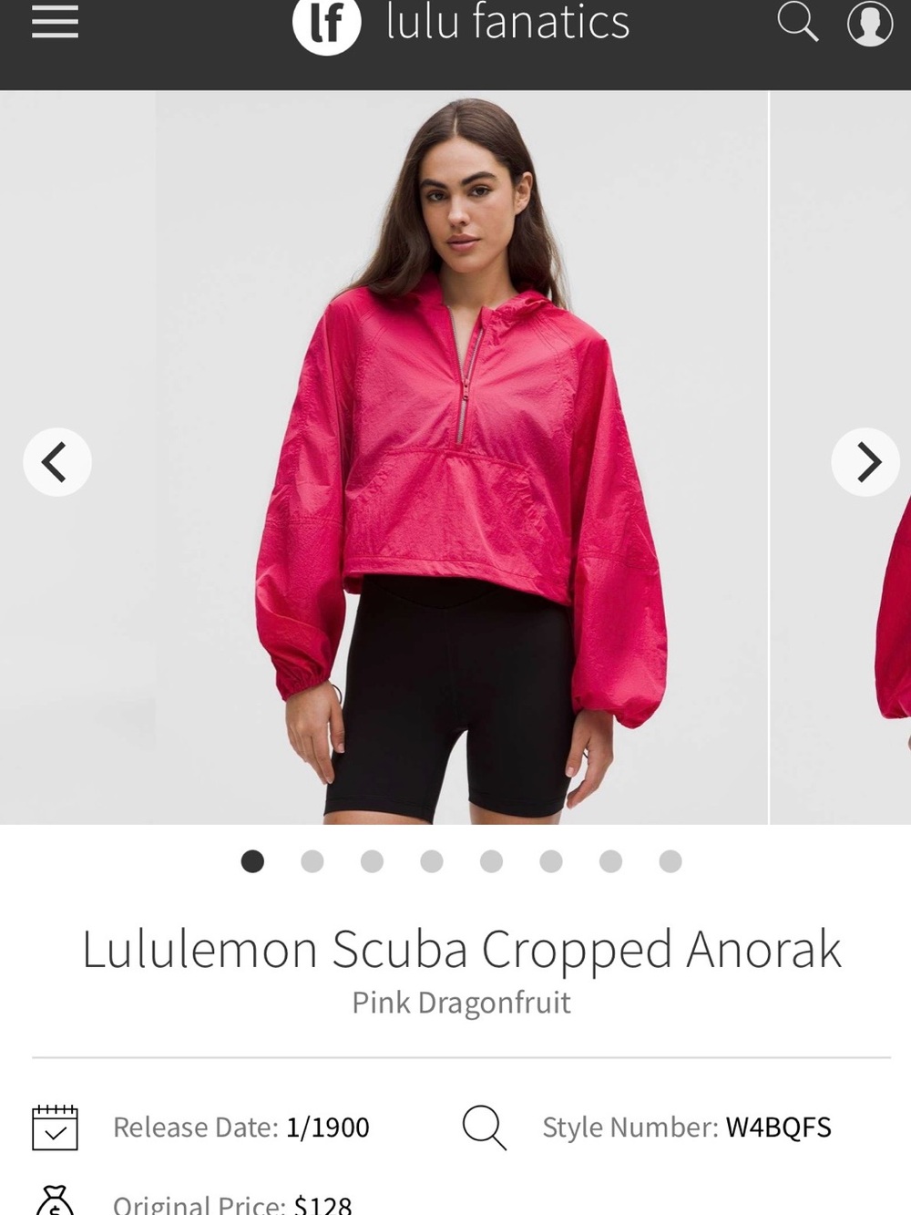 lululemon athletica Cropped Anorak Jacket - Dragonfruit Pink